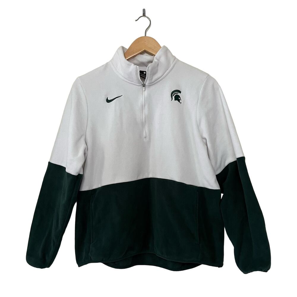 Nike Michigan State MSU Spartans Women's Large Fleece Jacket 1/2 Zip Pullover